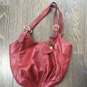 Rosetti Red Handbag Vinyl Faux Leather Heart Keych